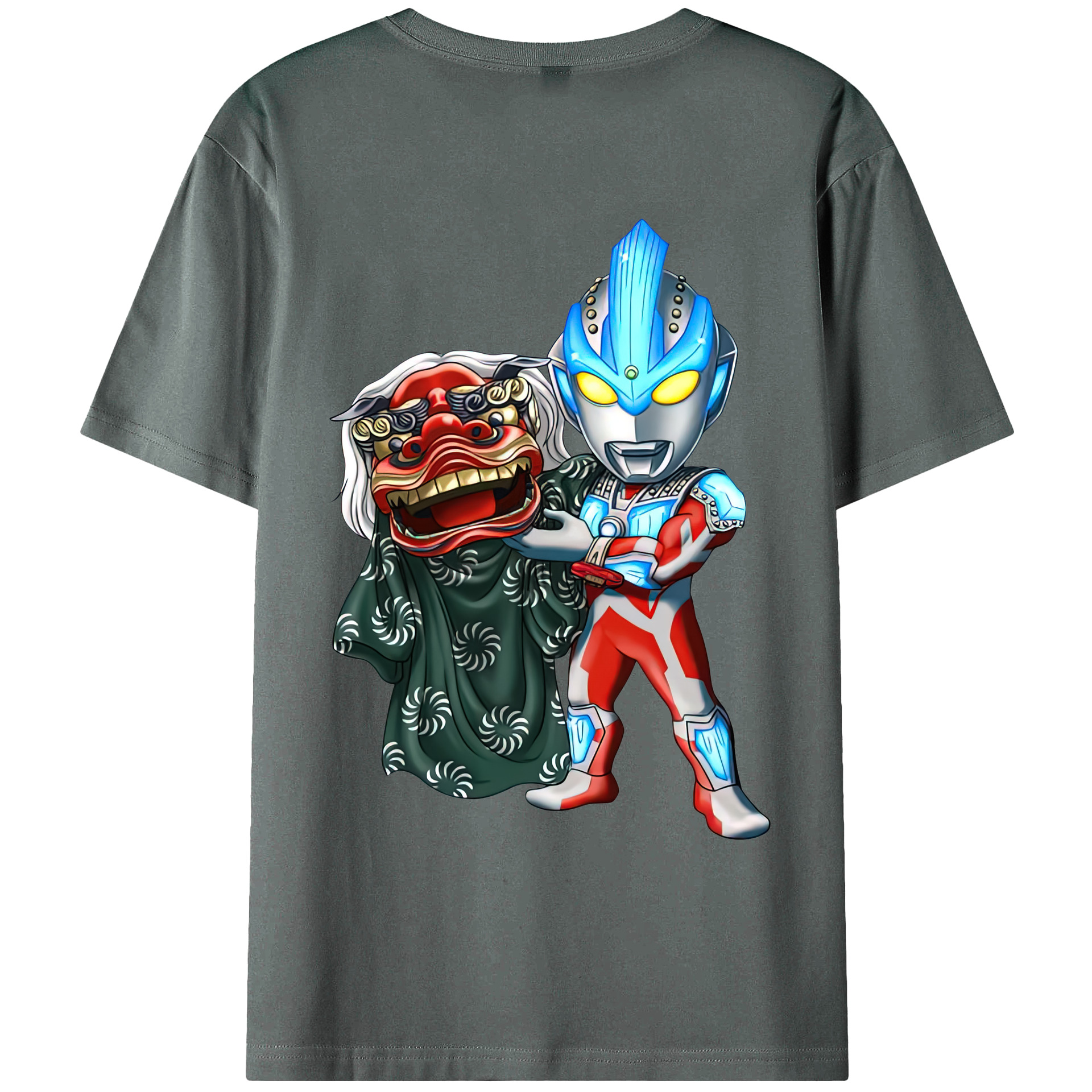 （画像用） ウルトラマン Ultraman 綿100％ メンズ半袖Tシャツ（バックプリント） 通気性
